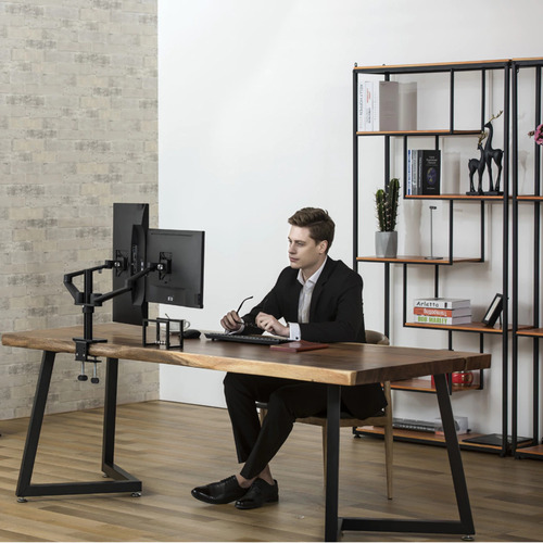 Suporte Mesa Braço Articulado 2 Monitores 17-32 Dell Samsung Cor Preto