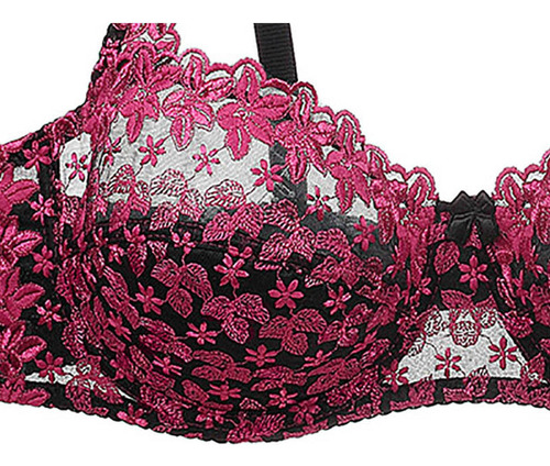 B L Underwear Mujer Moda Plue Size Underwire Encaje Embr