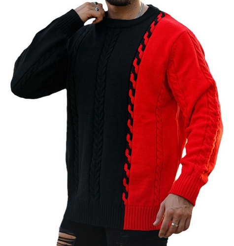 Jersey De Punto De Manga Larga Y Cuello Redondo Para Hombre