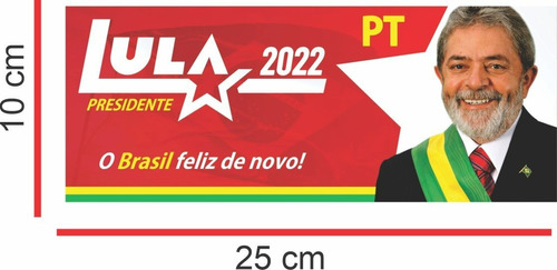 10 Adesivo Autocolante Lula 13 Presidente 2022 Brasil Carro