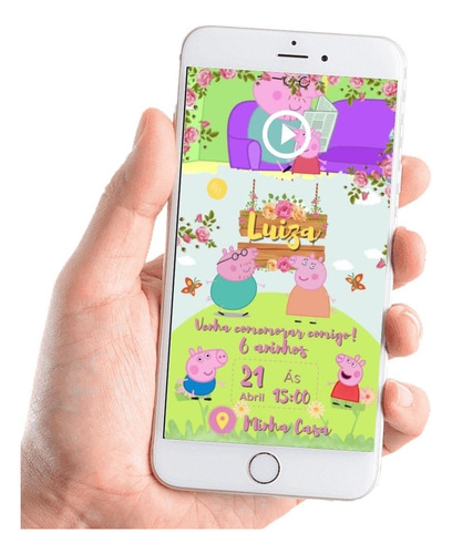 Convite Digital Animado Com Vídeo Peppa