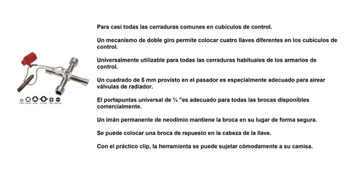 Imagen 2 de 3 de Llave Universal Tablero Eléctrico Control Proupgo