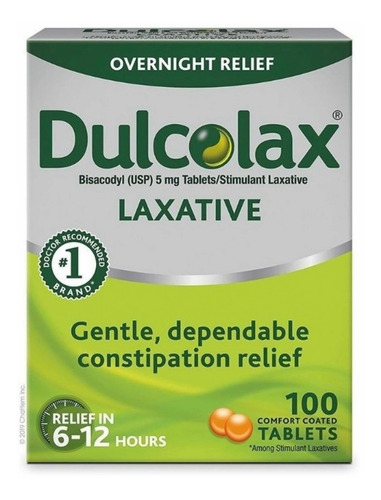 Imagen 1 de 3 de Dulcolax 100 Tabletas Laxante 5 Mg Bisacodilo
