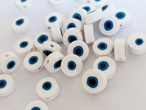 30 Unidades Ojitos Ojos Fimo Color Blanco  