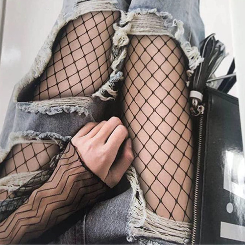 Imagen 4 de 5 de Medias Mallas De Red Encaje Patrón Mujer Sexy