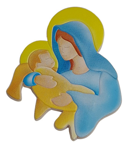 Cuadro Iman Virgen Con Niño Magnetico  Pie Souvenir (italy)