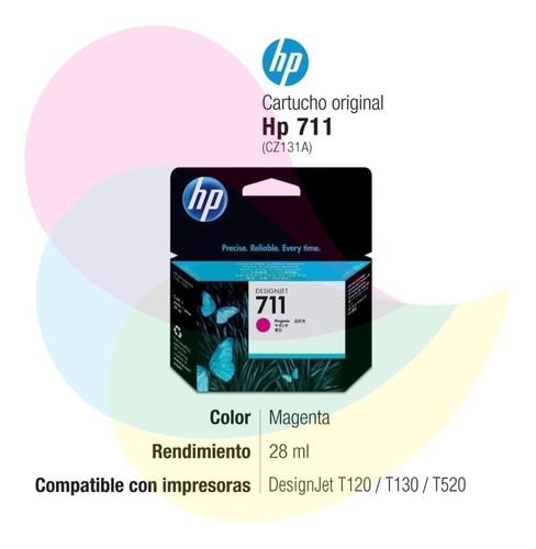 Imagen 5 de 7 de Cartucho Hp 711 Negro 38ml + Hp 711 Color 3u - T520 T120