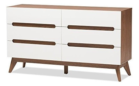 Baxton Studio 424  7502amz Helene Midcentury Moderno Blanco