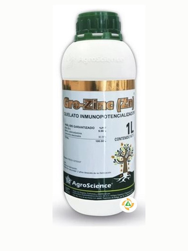 Fertilizante Foliar  Quelatado Zn 9.66% Gro Zinc 1 L