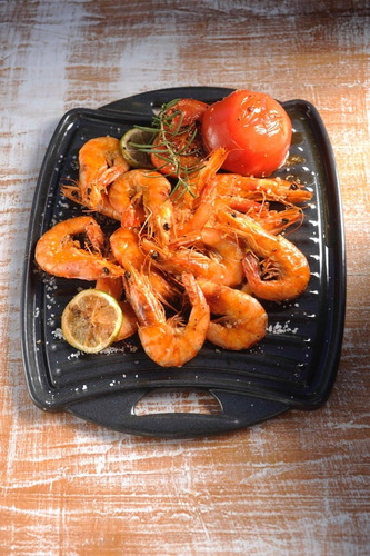 Plancha Grill Premium Hierro Esmaltado Lafont 30,5x24,5 Cm. Color Grafito