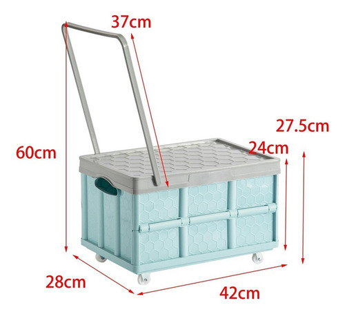 Contenedor De Almacenamiento Ropa Libros Caja Azul Con Rueda
