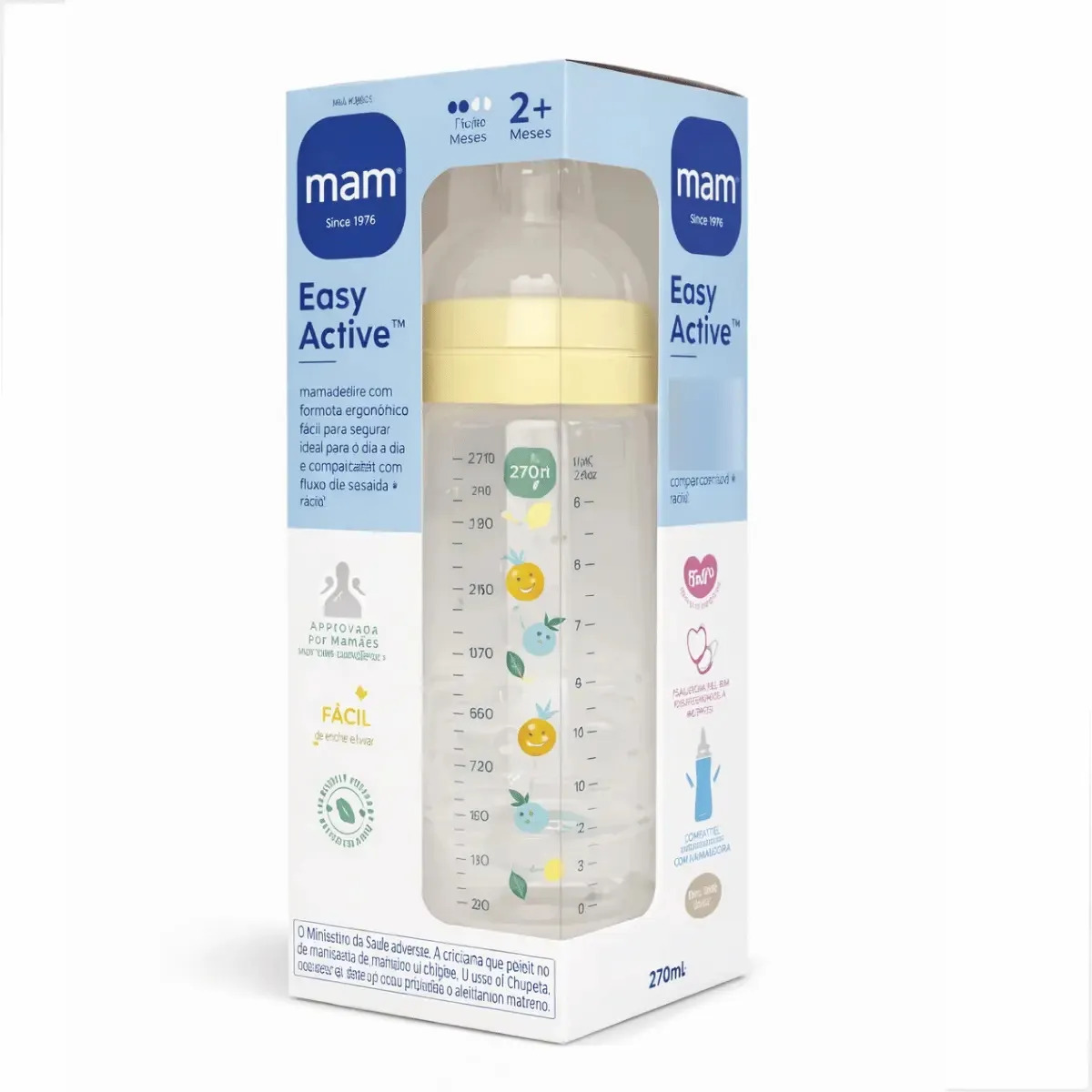 Mamadeira Easy Active Bico 2m+ Neutra 270ml - MAM