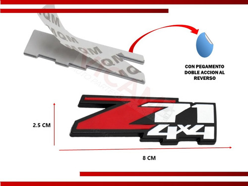 Emblema Izquierdo Z71 4x4 Chevrolet Cheyenne Silverado