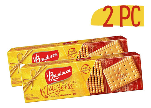 Biscoito Maizena Bauducco Bolacha Maisena 170g - 2 Pacotes