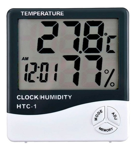 Higrometro Digital Ambiente Humedad Reloj Alarma Temperatura