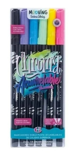 Marcadores Mooving Chroma X6 Doble Punta Acuarelable 3091806