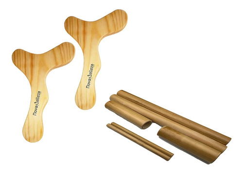 Kit Para Massagem Modeladora Bambus E Pantala