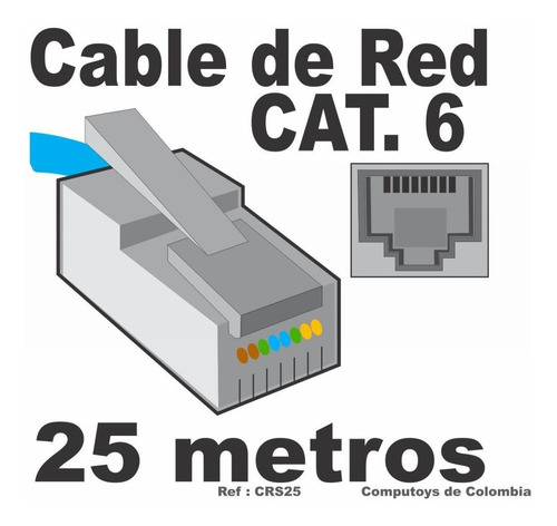 Imagen 3 de 6 de Conexion Cab Utp Rj-45 Cat.6, 25m Ref: Crs25 Computoys Sas