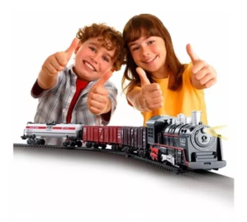 Trem Brinquedo Locomotiva Infantil 14 Peças Menino Inmetro Cor