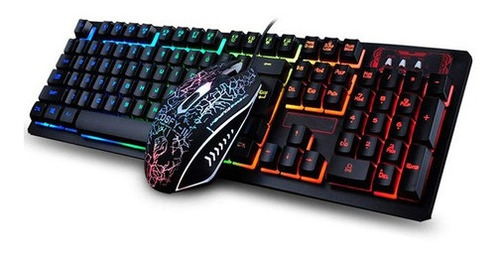 Teclado Y Mouse Gamer Barato Ergonómico Luces Rgb