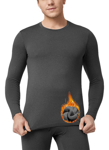 Playera Térmica Manga Larga Hombre Afelpada Caliente