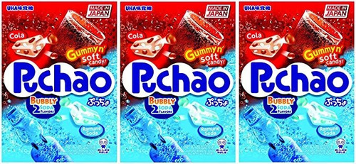 Puchao Gomoso N' Soft Candy, Cola Y Ramune Soda Sabores, 3,5