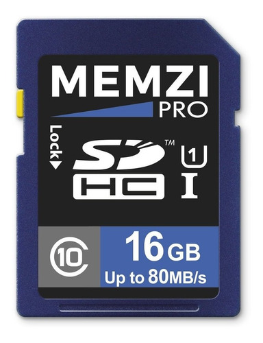 Memzi Class Pro 16 Gb Clase 10 80 Mb Memoria Sdhc Para
