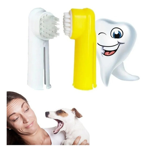 Cepillo De Dientes Y Masajeador Dedal Para Perros Y Gatos
