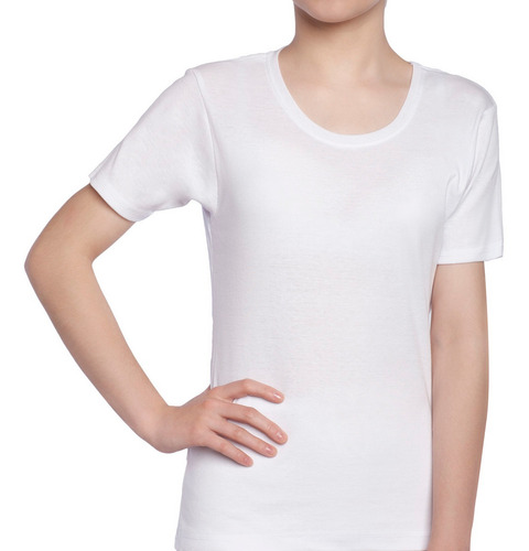 Camiseta Niña Manga Corta Algodón Blanco