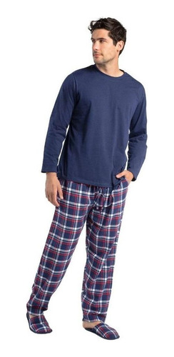 Pijama Hombre Largo Algodón Franela Diseño Talla Xl Mt30128