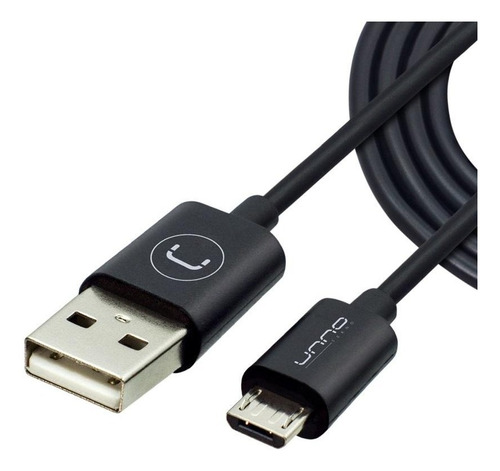 Cable Cargador Micro Usb Unno 1.5m Negro Celular Tablet