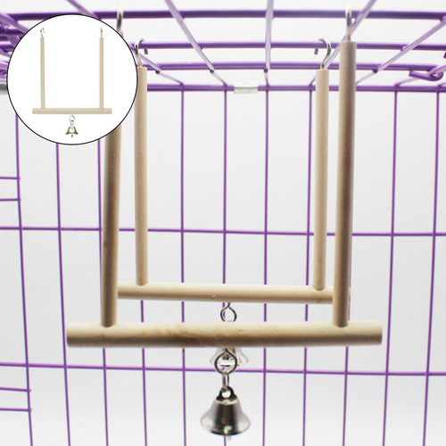 Bird Swing Perch Bird Toy Cage Accesorios Con Campana Para