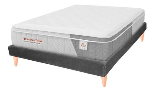 Colchón Sencillo de espuma Romance Relax Ultra Confort + base Sif plomo - 100cm x 190cm x 64cm con pillow