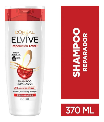 Elvive Shampoo Total 5 Reparación Cabello Dañado 370 Ml