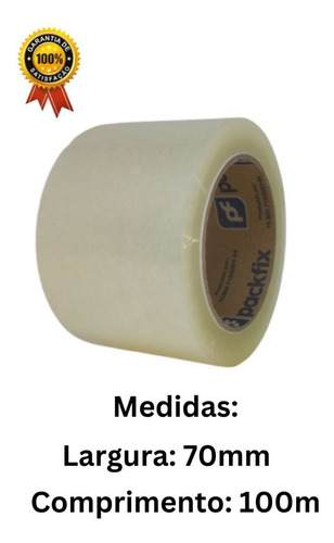 20 Fita Adesiva Larga Transparente Resistente 70mm X 100m