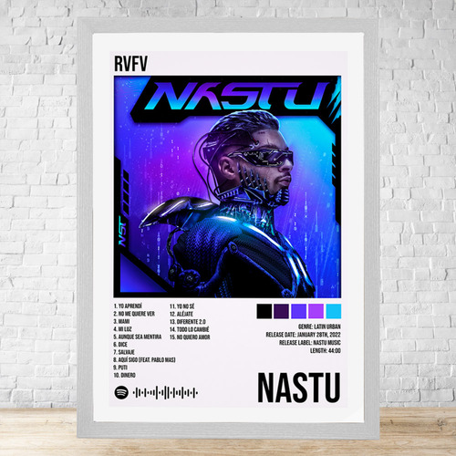 Cuadro Rvfv Nastu 30x40 Con Vidrio Y Marco C306 Blanco Moderno