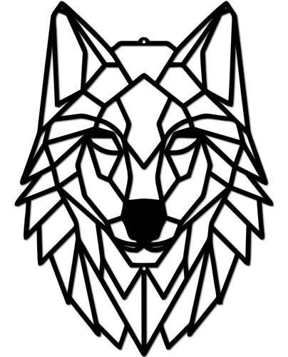 Imagen 2 de 3 de Cuadro Animales Geométricos Decorativos | Lobo | Grande