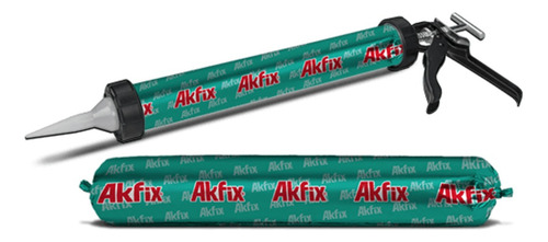 Kit Sello Silicona Estructural Negro 917n Akfix + Calafatera