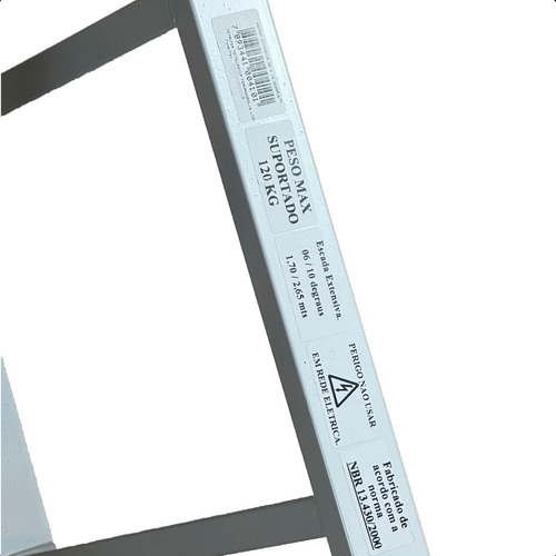 Escada Extensiva De Aço 6x10 Degraus Reforçado 3 Em 1 Arkell