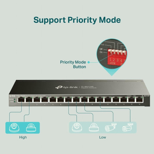 Tp-link Conmutador De Computadora Gigabit De 16 Puertos Con