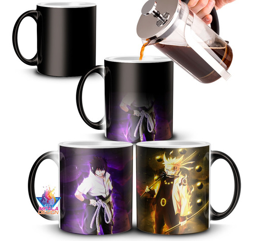 Taza Magica Naruto Y Sasuke Boruto Shippuden Anime Comic 