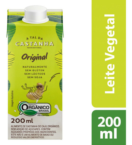 Bebida vegetal orgânica A Tal da Castanha 200ml	