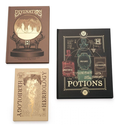 Kit De Cadernos Hp Materias De Hogwarts Imaginarium Cor Marrom