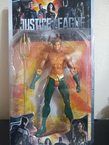 Muñeco Aquaman Articulado Con Tridente Liga De La Justicia 