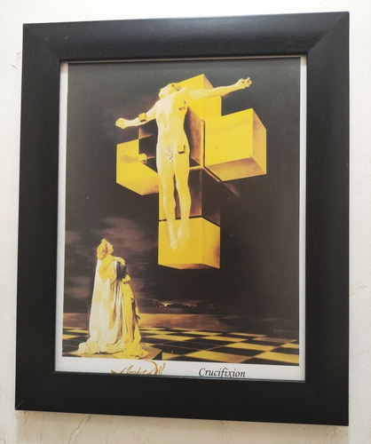 Crucifixión _ Dalí Litografía Enmarcada 30 X 25 Cms