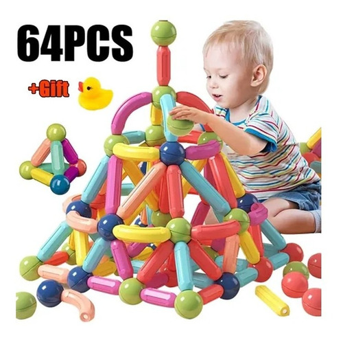 64pcs Big Size Magnetic Stick Blocos De Construção Ímãs