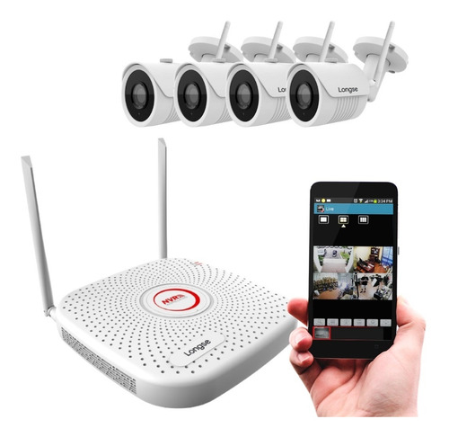 Kit Camara Seguridad Ip Wifi Inalambricas P2p Hd Exterior