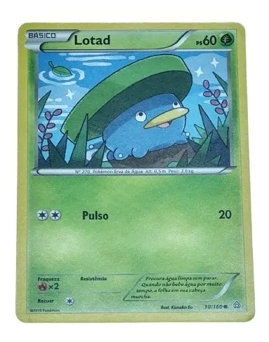 Carta Original Pokémon Erva De Água 2015 Básico