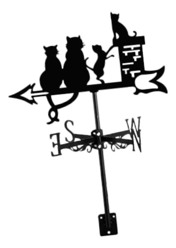 Estatuilla De Gato, Veleta De Animales, Adorno Negro,
