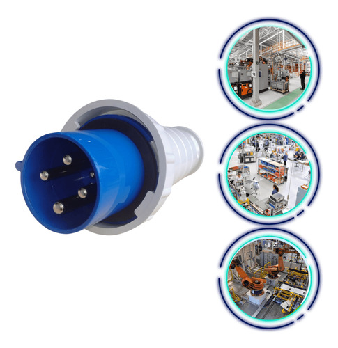 Plugue Azul 3 P + T 63a 220/250v 9h Ip67